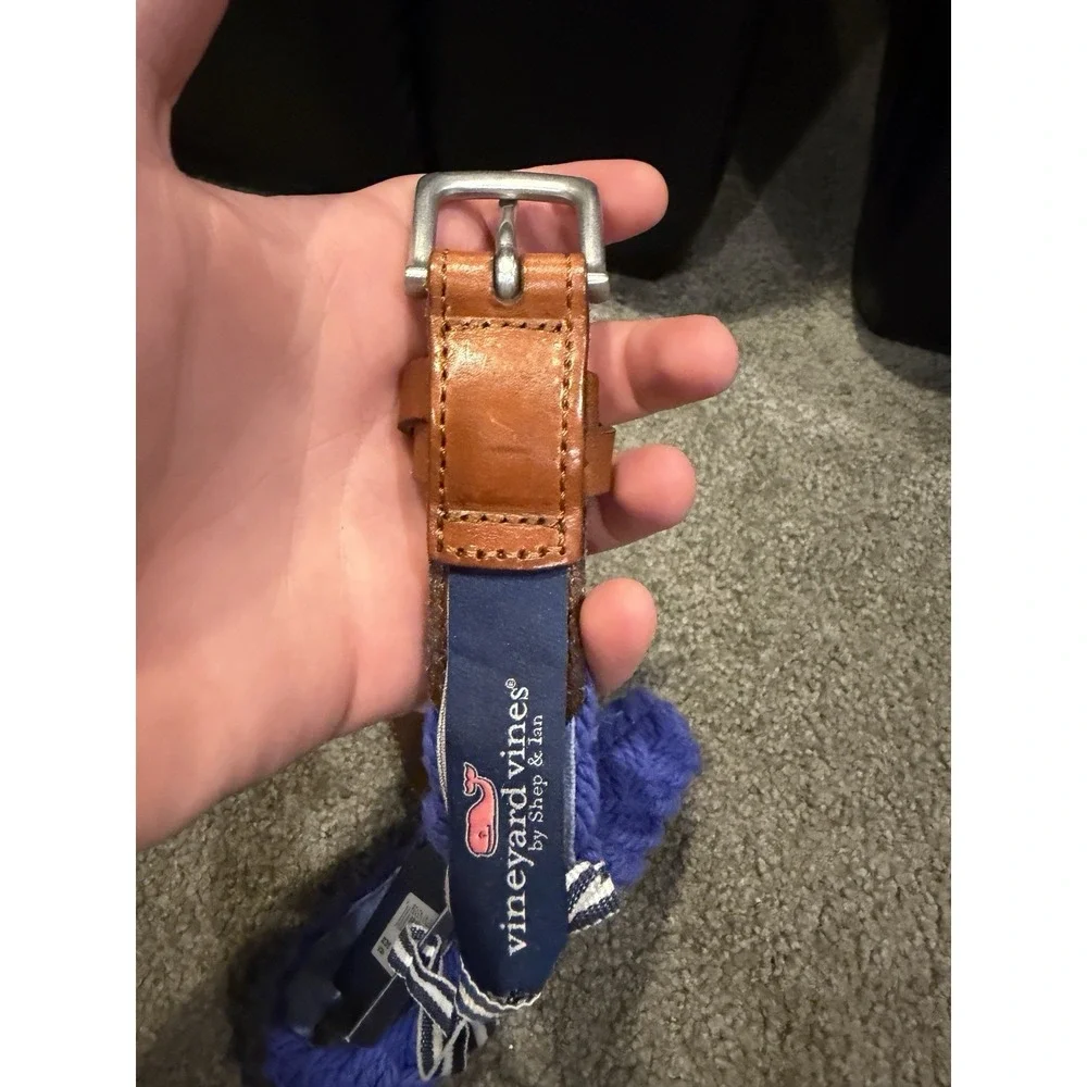 Vineyard Vines Braided Rope CC Belt Maritime Blue Size Small NWT